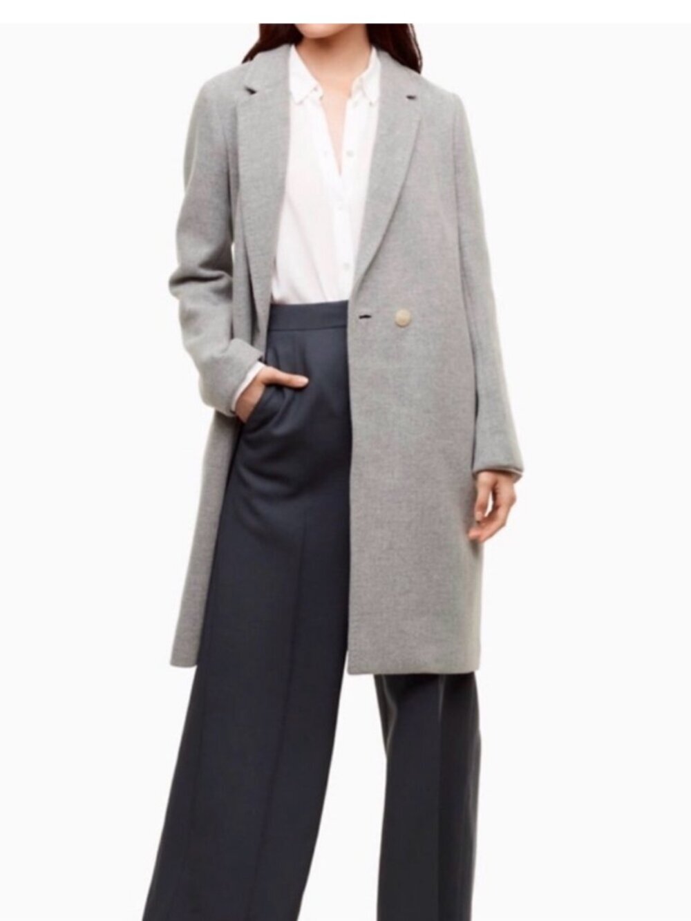 BABATON for Aritzia Wool Single Button Coat Gray XS